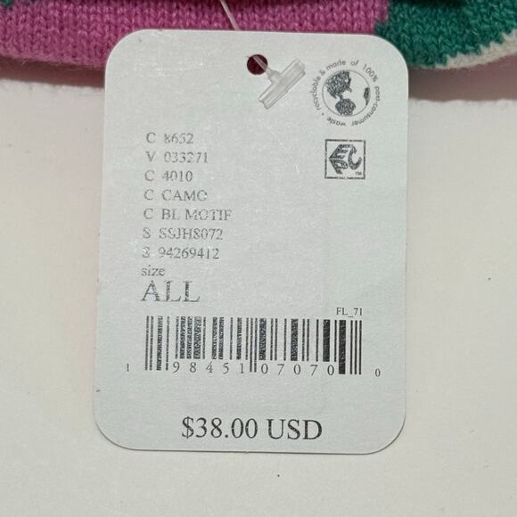 Free People Movement Jumping Jacquard Beanie, Green / Pink / Blue / White - Picture 5 of 5